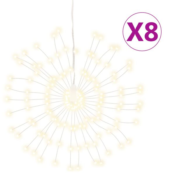 vidaXL Julestjernelys 140 LED 8 stk varmhvit 17 cm
