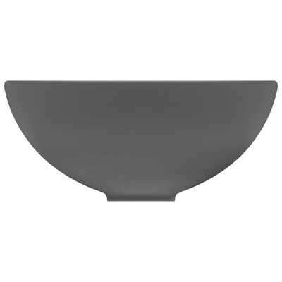 vidaXL Luksuriøs servant rund matt mørkegrå 32,5x14 cm keramisk
