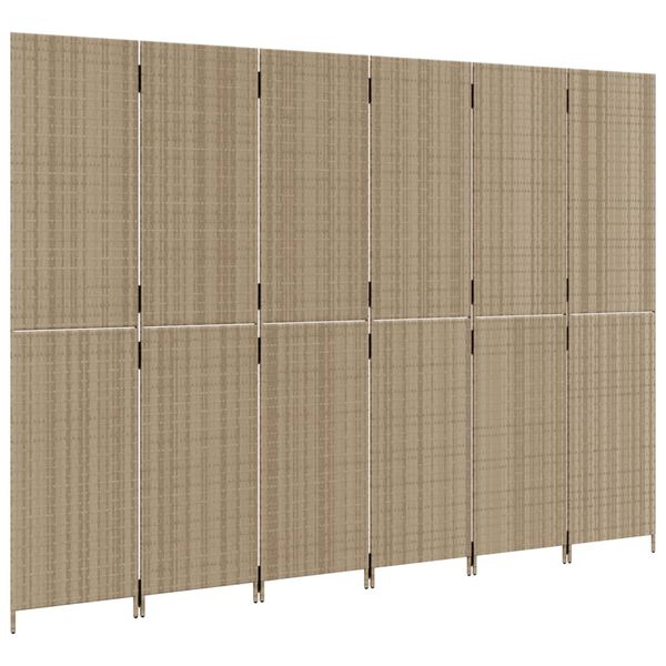 vidaXL Romdeler 6 paneler beige polyrotting