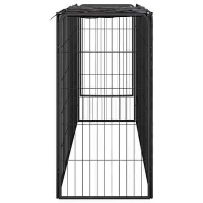 vidaXL Hundegrind med 10 paneler svart 50x100 cm pulverlakkert stål