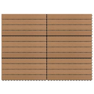 vidaXL Terrassebord 6 stk WPC 60x30 cm 1,08 m² brun