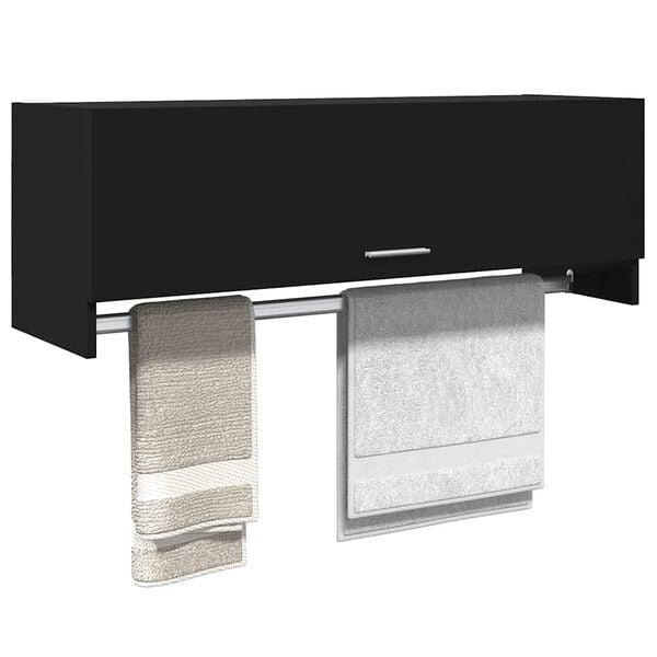 vidaXL Garderobe svart 100x32,5x35 cm konstruert tre