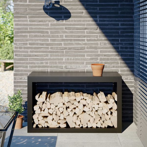 vidaXL Vedstativ svart 100x40x60 cm st&aring;l