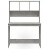 vidaXL Skrivebord med hyller betonggrå 102x45x148 cm konstruert tre