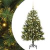 vidaXL Kunstig hengslet juletre med kjegler gr&oslash;nn 120 cm