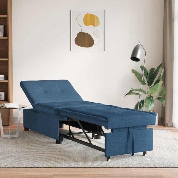 vidaXL Sofa seng Blå 194 x 67 x 37 cm stoff