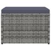 vidaXL Utendørs fotskammel med pute polyrotting grå