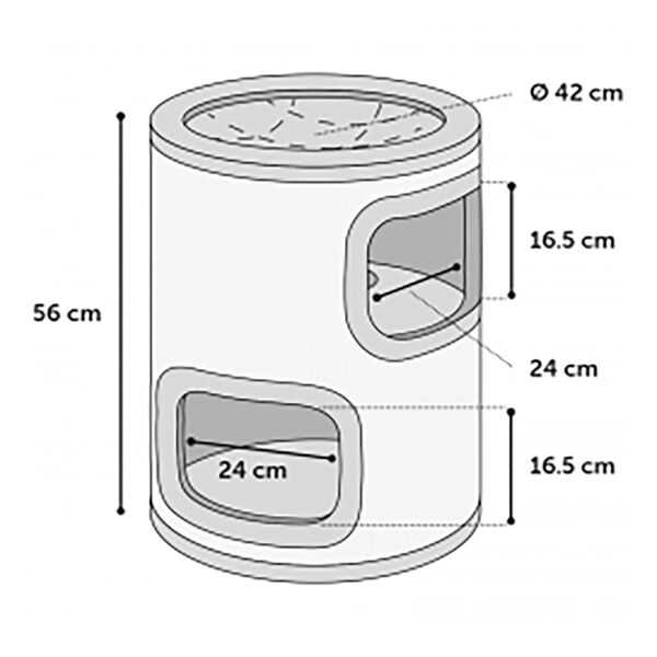 FLAMINGO Kloretre til katt Enes S 42x42x56 cm grå
