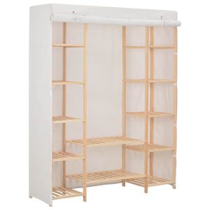 vidaXL Garderobeskap hvit 135x40x170 cm stoff