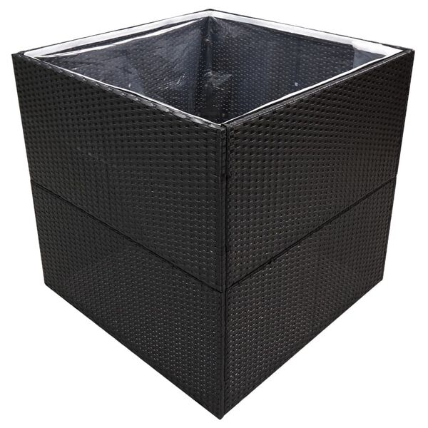 vidaXL Plantekasse svart 80x80x80 cm polyrotting