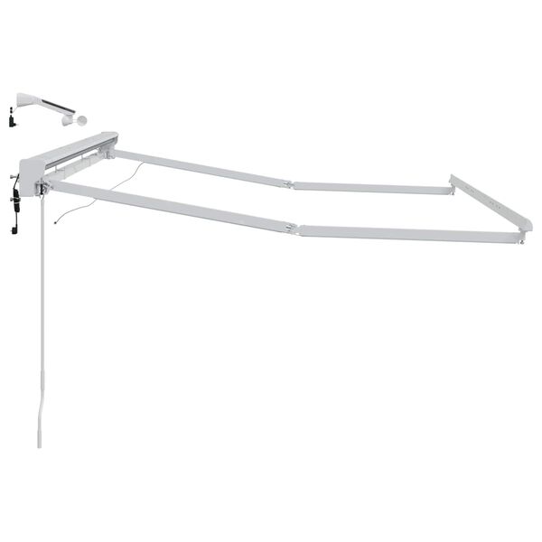 vidaXL Elektrisk markisedukke med LED Hvit 2,5 x 2 m Aluminium