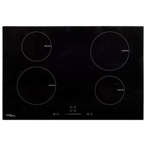 vidaXL Induksjonstopp 4 kokesoner ber&oslash;ringskontroll glass 77 cm 7000 W