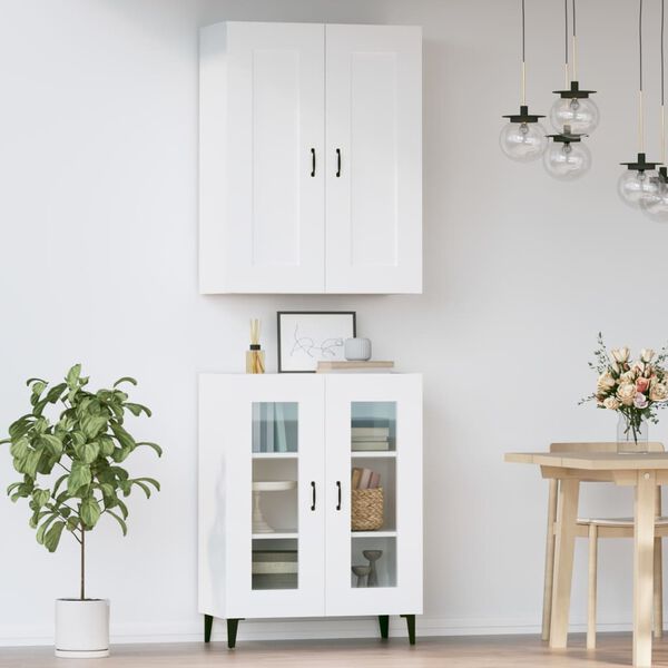 vidaXL Highboard hvit 69,5x34x180 cm konstruert tre