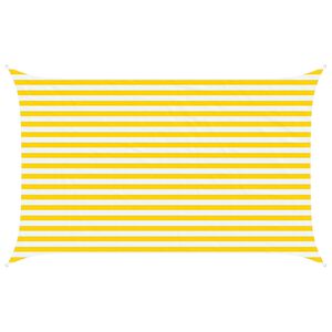 vidaXL Solskygge seil Gul og hvit 4 x 2,5 m 100% polyester Oxford