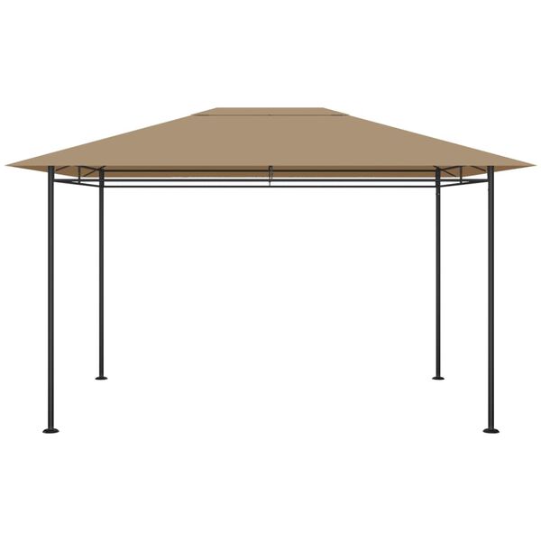 vidaXL Paviljong 384x281x270 cm gråbrun 180 g/m²