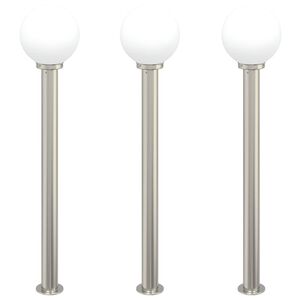 vidaXL Pullertlamper 3 stk 120 cm rustfritt st&aring;l IP44