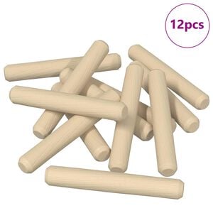 vidaXL Treplugger 12 pcs Brun &Oslash;8 x 50 mm Heltre