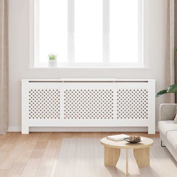 vidaXL MDF Radiatordeksel 205 cm hvit