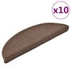 vidaXL Trappematter 10 stk 56x17x3 cm kaffebrune halvrund