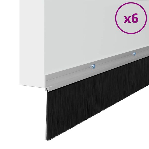 vidaXL Skru-p&aring; d&oslash;rb&oslash;rste tetninger 6 pcs s&oslash;lv 100 cm