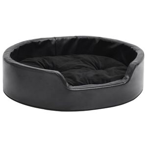 vidaXL Hundeseng svart 69x59x19 cm plysj og kunstig l&aelig;r
