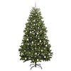 vidaXL Kunstig juletre med 300 LED gr&oslash;nn 210 cm PVC og metall