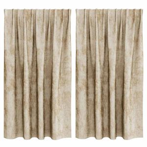 vidaXL Fl&oslash;yel Gardiner 2 stk. Krem 140 x 140 cm Fl&oslash;yel
