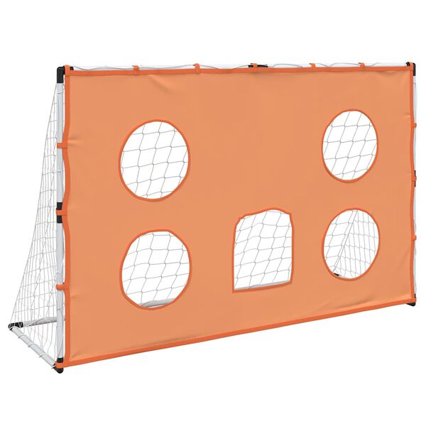 vidaXL Fotballm&aring;l for barn med m&aring;lmatte og ball 182x62x118 cm