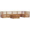 vidaXL Utend&oslash;rs sofa-sett 6 pcs Naturlig Solid akasietre