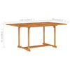 vidaXL Hagebord 150x90x75 cm heltre teak