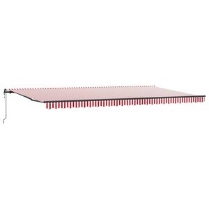 vidaXL Uttrekkbar markise R&oslash;d og Hvit 600 &times; 300 cm Stoff og Aluminium