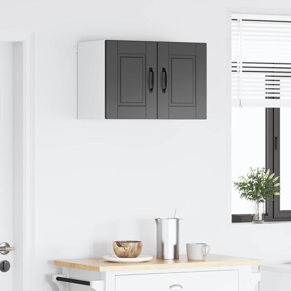 vidaXL Kj&oslash;kkenskap med d&oslash;r 2 pcs Svart 30 x 31 x 40 cm Konstruert tre