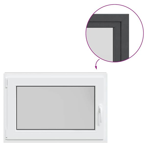 vidaXL Kjellervindu RISOR 90x60 cm Tilt&Turn DIN venstre antrasitt