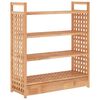 vidaXL Skohylle med skuff 70x27x81 cm heltre valn&oslash;tt