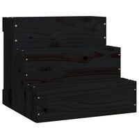 vidaXL Kjæledyrstrapp svart 40x37,5x35 cm heltre furu