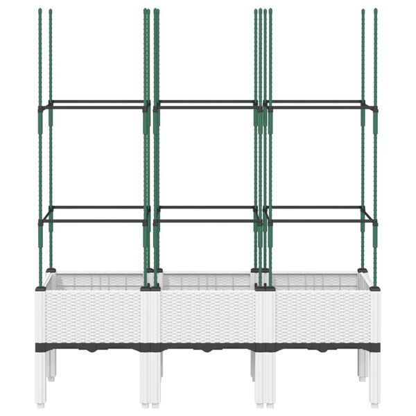 vidaXL Plantekasse med espalier hvit 120x40x142,5 cm PP
