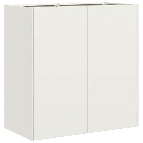 vidaXL Plantekasse hvit 80x40x80 cm kaldvalset st&aring;l