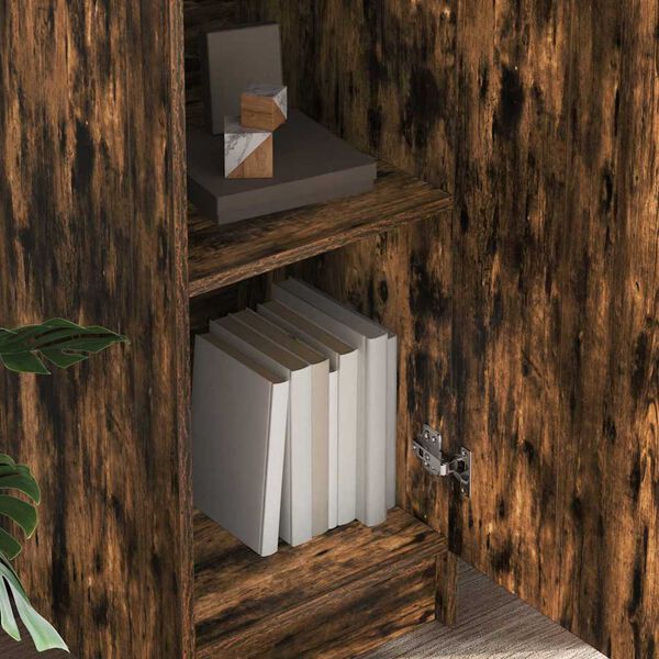 vidaXL Høyskap Røkt eik 35 x 39 x 168 cm Konstruert tre