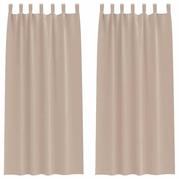 vidaXL M&oslash;rkleggende Gardiner med Ringer 2 pcs Gr&aring;brun 260 x 140 cm