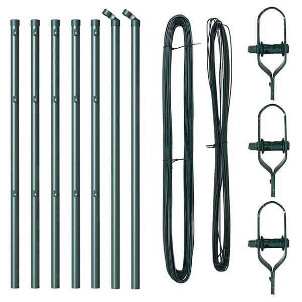 vidaXL Gjerdepunkter 7 pcs grønn Ø32mm 80 cm Galvanisert stål
