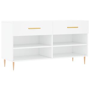 vidaXL Skobenk hvit 102x35x55 cm konstruert tre