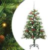 vidaXL Kunstig juletre med LED -stripelys gr&oslash;nn 150 cm PVC og metall