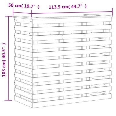 vidaXL Utendørs barbord 113,5x50x103 cm heltre furu