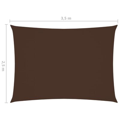 vidaXL Solseil oxfordstoff rektangulær 2,5x3,5 m brun