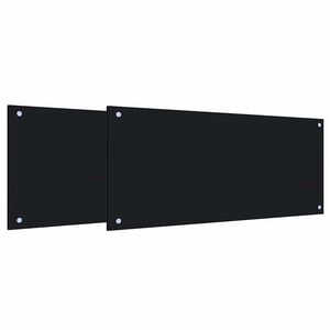 vidaXL Kj&oslash;kkenbenkplate 2 stk. Svart 90 x 40 cm herdet glass