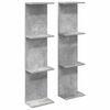 vidaXL Vegghylle 2 stk. Betonggr&aring; 22 x 15 x 100 cm Konstruert tre
