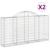 vidaXL Gabionkurver buede 2 stk 200x30x100/120 cm galvanisert jern