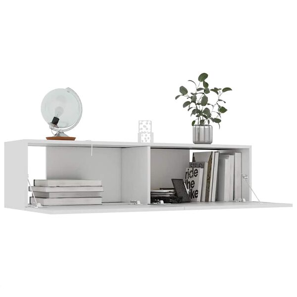 vidaXL TV-benk hvit 120x30x30 cm konstruert tre