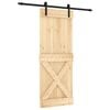 vidaXL Skyved&oslash;r Naturlig og svart 80 x 210 cm Massiv Furu Tre