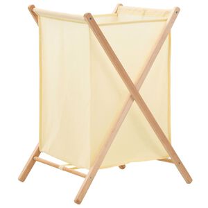 vidaXL Skittent&oslash;yskurv sedertre og stoff beige 42x41x64 cm